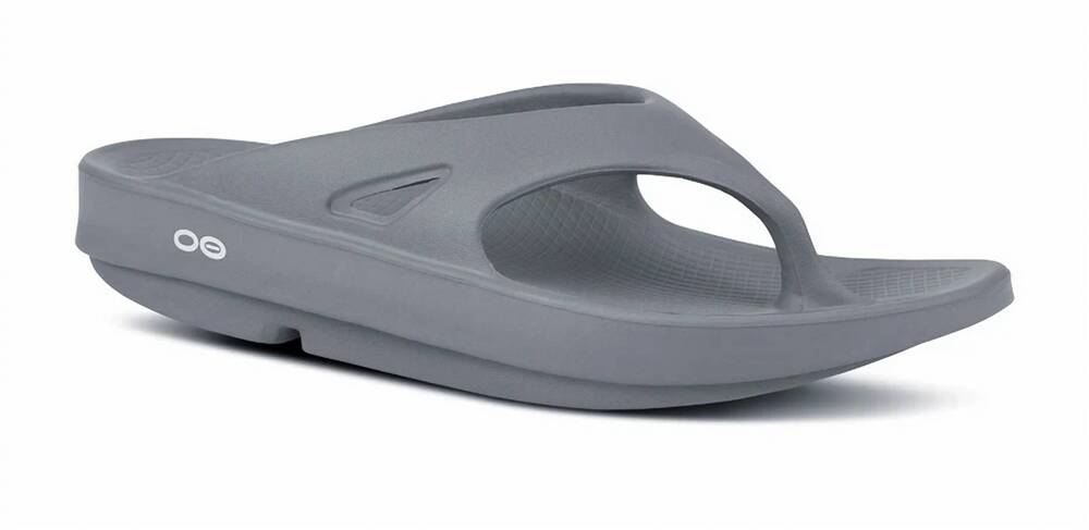 NEW OOFOS unisex ooriginal thong sandal in slate